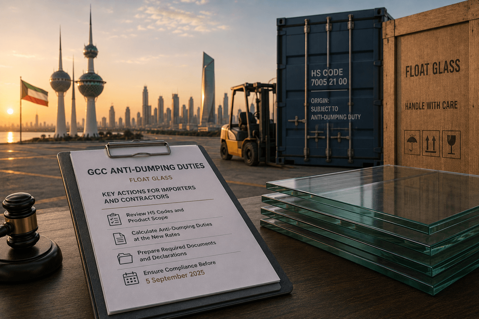 Kuwait Enforces GCC Anti-Dumping Duties on Float Glass: What Importers and Contractors Should Do Before 5 September